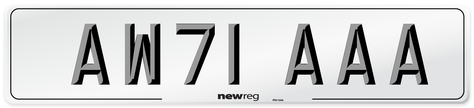 AW71 AAA Number Plate from New Reg